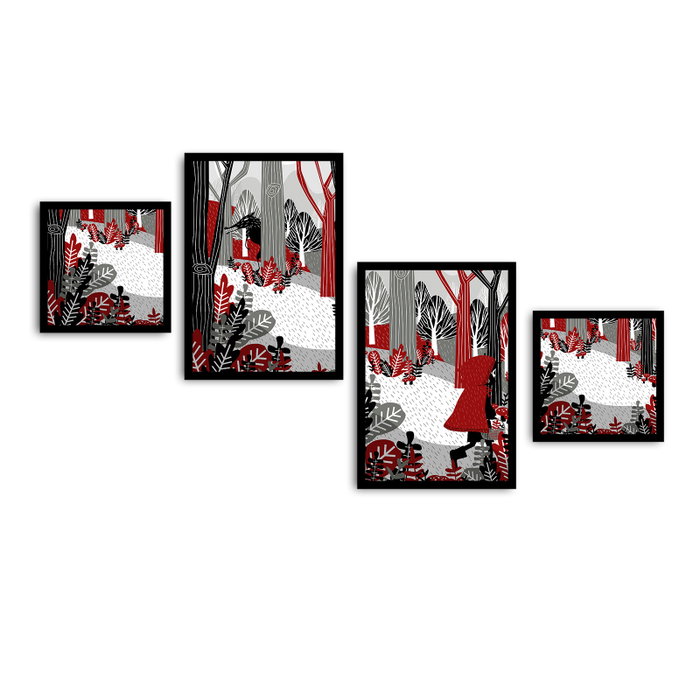 Wallity Cuadro Decorativo 4PSCT-17 de 4 Piezas Multicolor